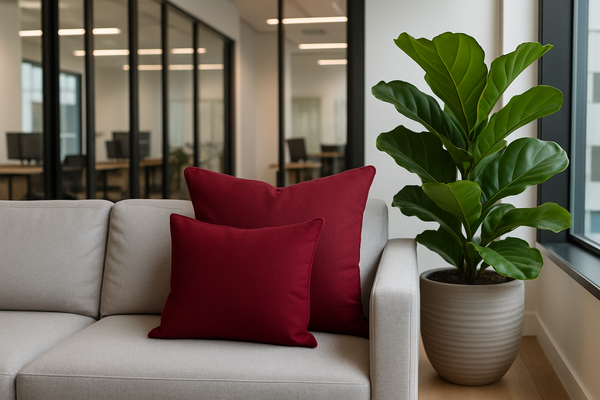 put the bigger pillow behind the samller one